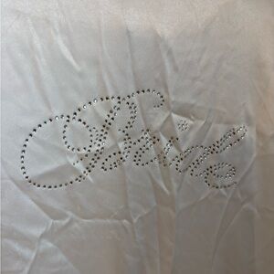 Victoria's Secret White Tee with Gold Wire Script Accent